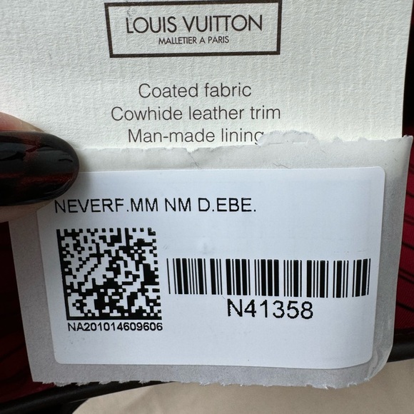 LOUIS VUITTON NEVERFULL MM Cherry Damier Ebene - Picture 13 of 14